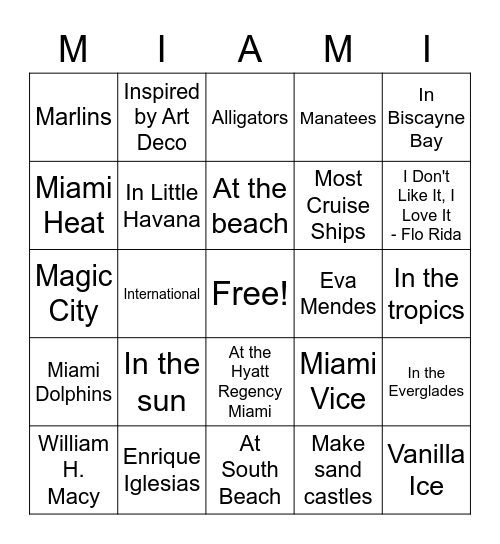 GAME ON Bingo Card