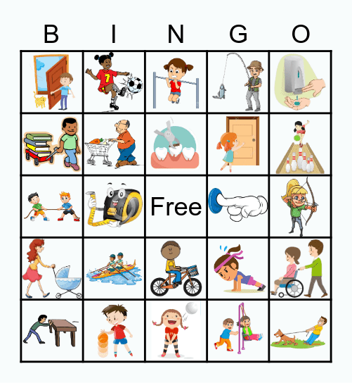 Push and Pull Bingo Card
