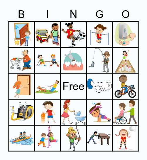 Push and Pull Bingo Card