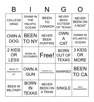 SAFETY & SECURITY Bingo Card