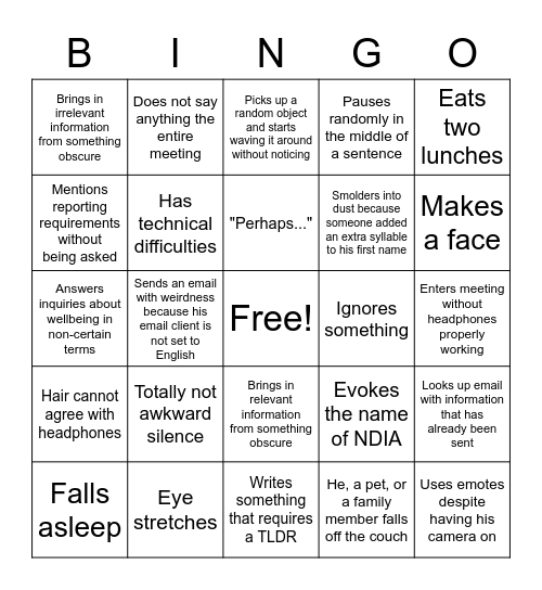JZ's Bingo Card
