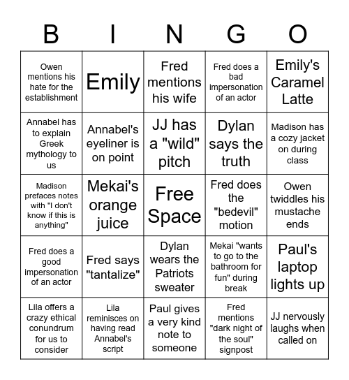 321 Bingo Card Bingo Card