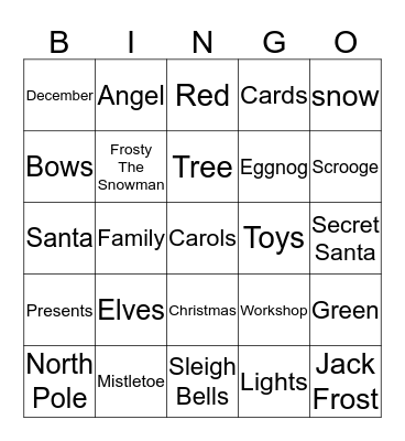 Christmas Bingo Card