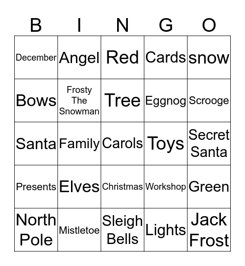 Christmas Bingo Card