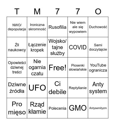 Telerealny Bingo Card