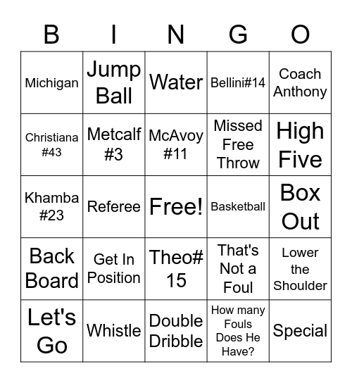 8th Grade Travel Bingo Card