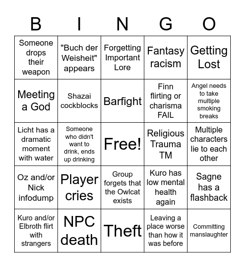 Koronis Group PnP Bingo Card