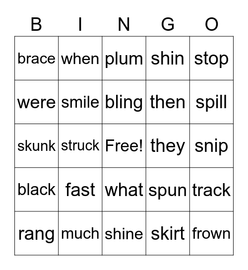 An Assortment Bingo Card