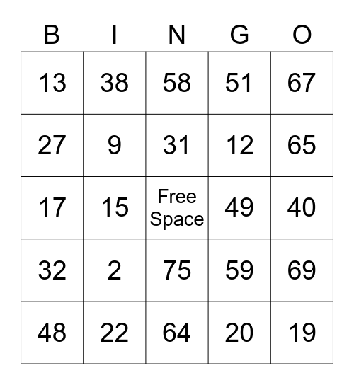 Floyd Family Day Bingo Card