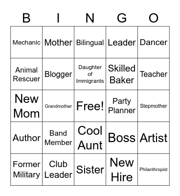 Womens Month Bingo Card