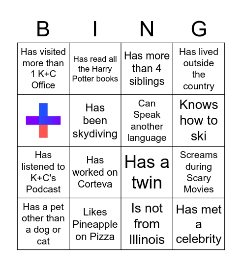 Speed NetworKIN' Bingo Card