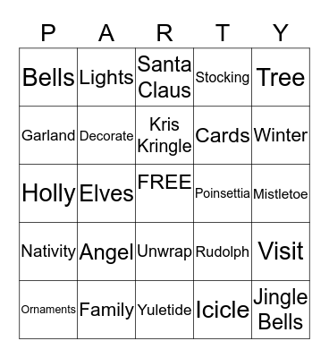 Holiday Party Bingo Card