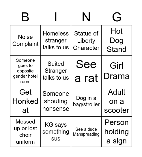 Carnegie Bingo Card