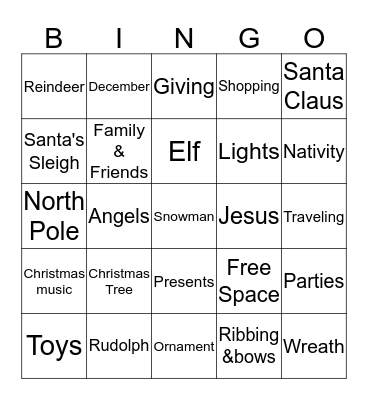 Christmas Bingo Card