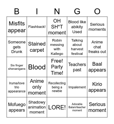 Teacher’s Party Bingo! Bingo Card