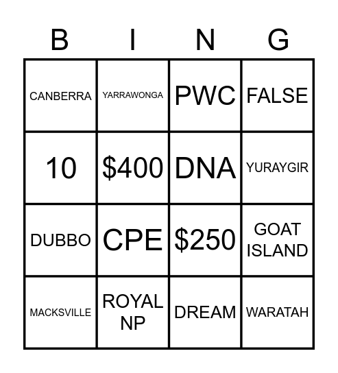 T&R WorldPRIDE Bingo Card
