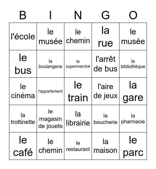 Au village Bingo Card