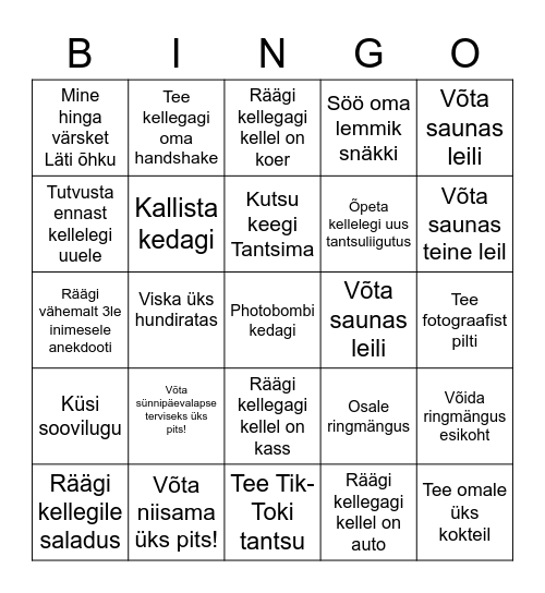 Kärdi 20 Bingo Card