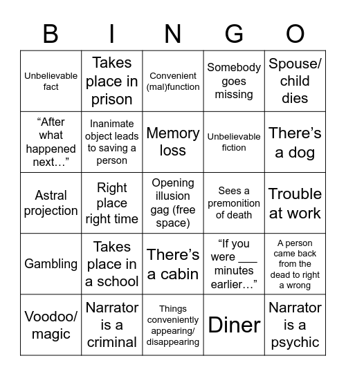 Beyond Belief Bingo Card