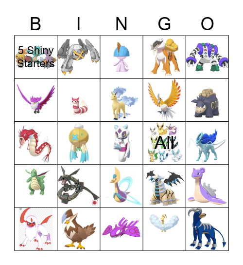 Shiny Bingo Card