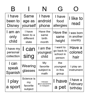The Whoooo? Bingo Card