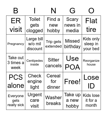 IA Bingo Card