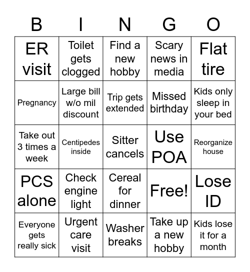 IA Bingo Card