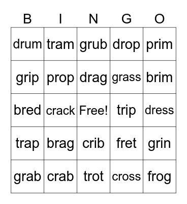r-blends Bingo Card