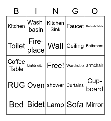My Home Bingo Card