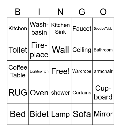 My Home Bingo Card