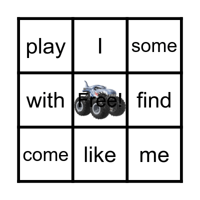 Sight Words Bingo Card