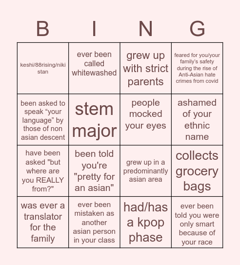 Culture Bingo! Bingo Card