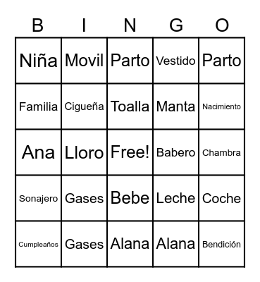 Alana's Bingo Card