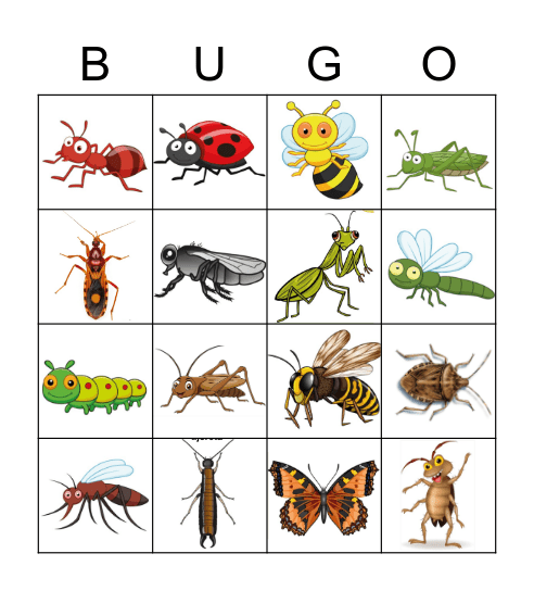 Bug-O Bingo Card