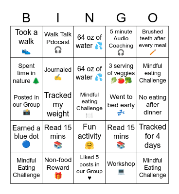 *COACH MICHELLE B'S BINGO* Bingo Card