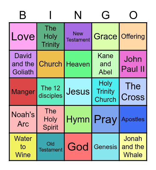 Church Bingo Card