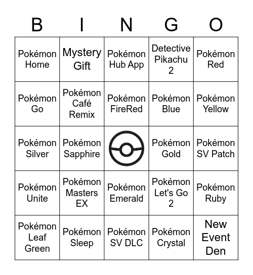 Pokémon Presents 2023 Bingo Card