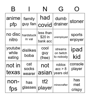 vurpp bingo Card