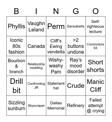 D A L L A S Bingo Card