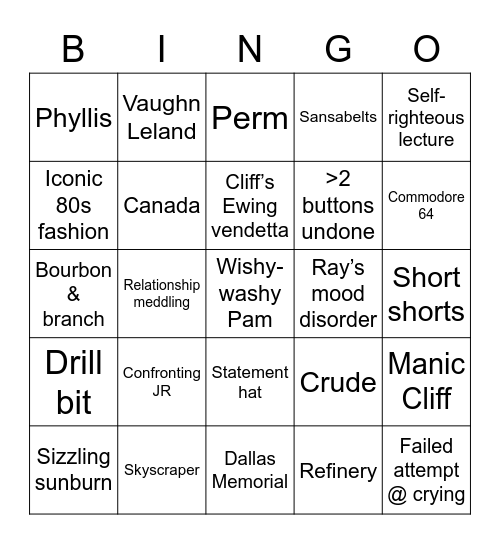 D A L L A S Bingo Card