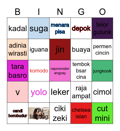 AJNG Bingo Card