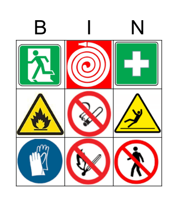 Safety Sign Bingo Card