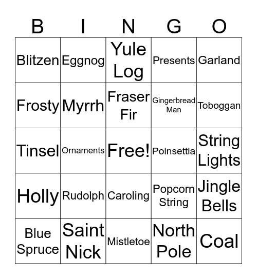 HOLIDAY BINGO Card
