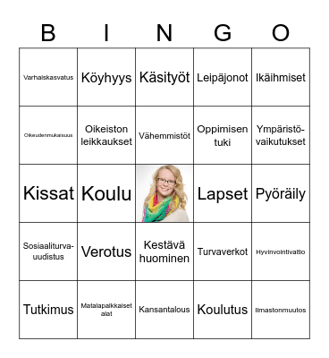 Laura Eduskuntaan 2023 Bingo Card