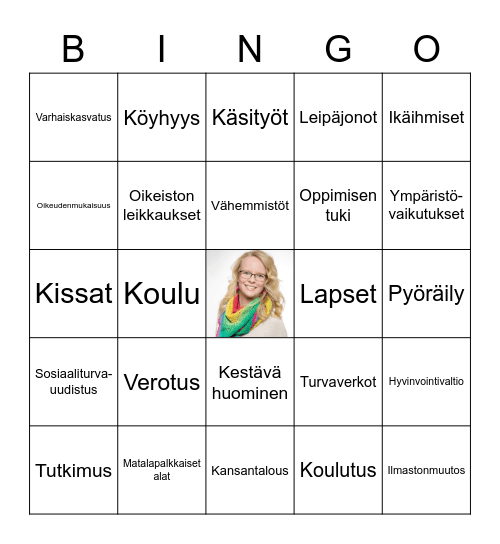 Laura Eduskuntaan 2023 Bingo Card