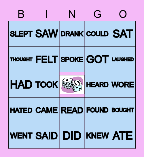 Regular and Irregular Verbs in the Past Bingo Card