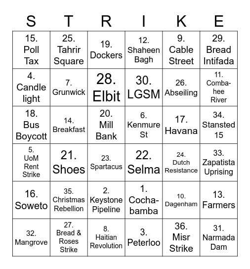 Solidarity Bingo March 2023 Round 2 36 Bingo Card