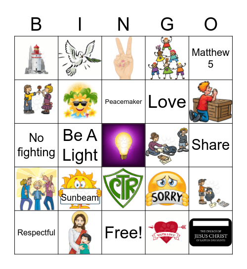 Matthew 5 Bingo Card