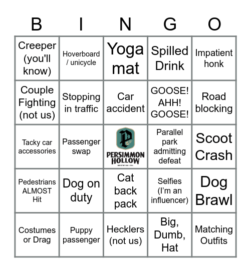 Persimmons Hollow Bingo Card