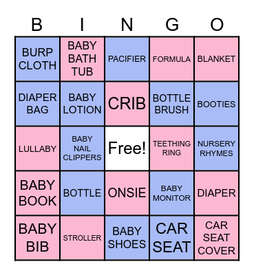 GENDER REVEAL BINGO Card